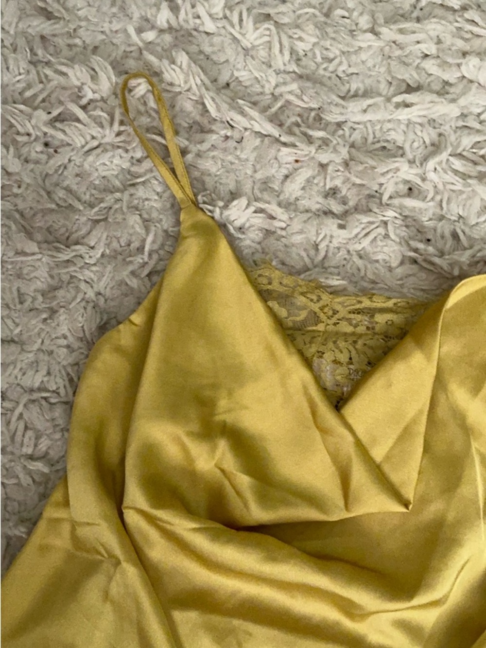 Yellow Lace Trim Cami Top - Picture 3 of 4